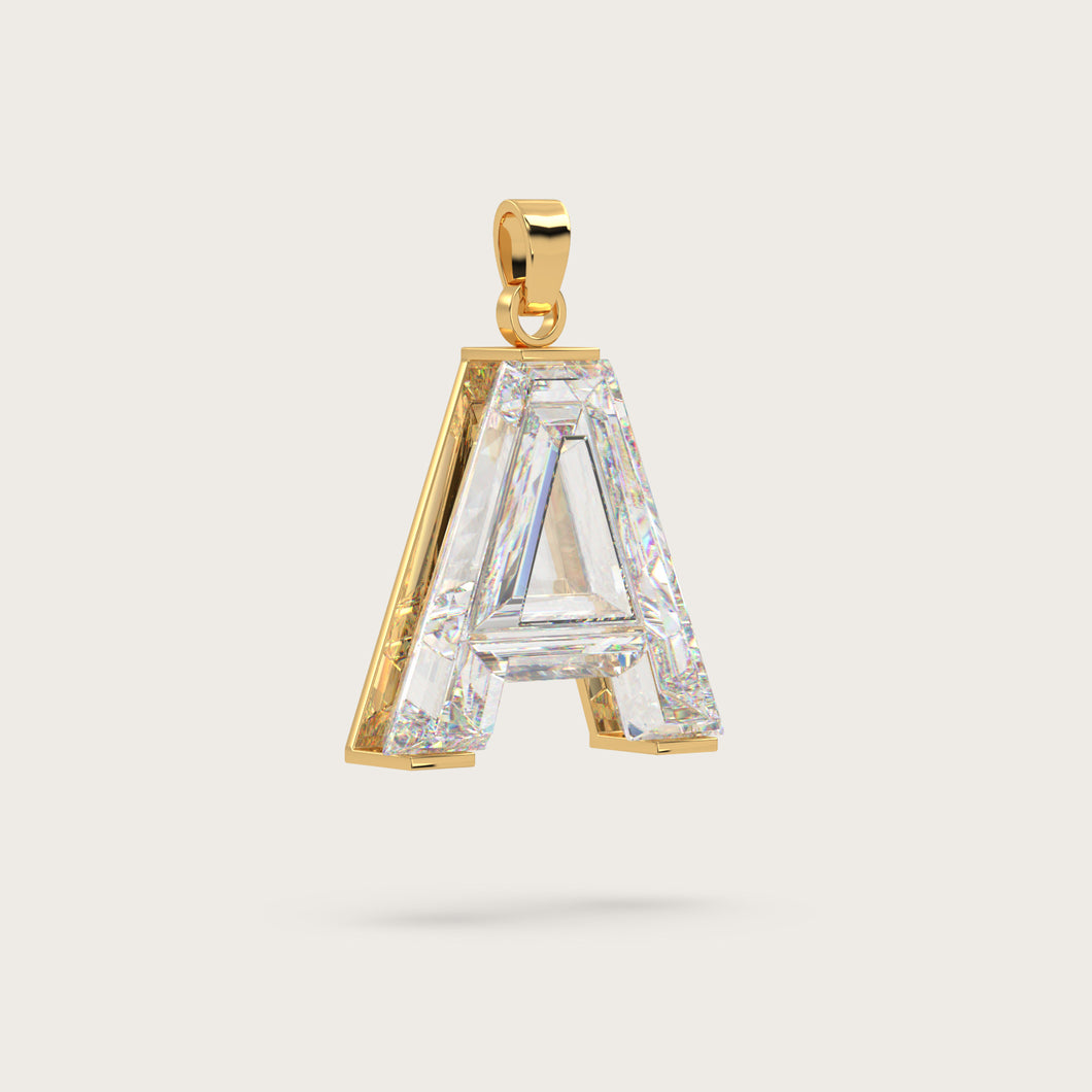 Diamond letter necklace